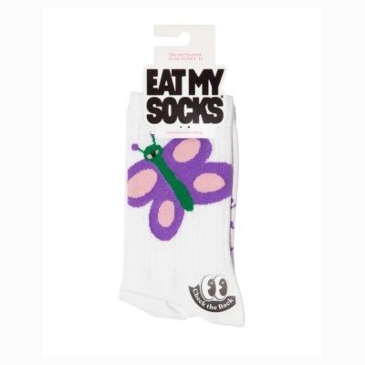 EAT MY SOCKS EMS, Socks, Adults, Flat, Butterfly