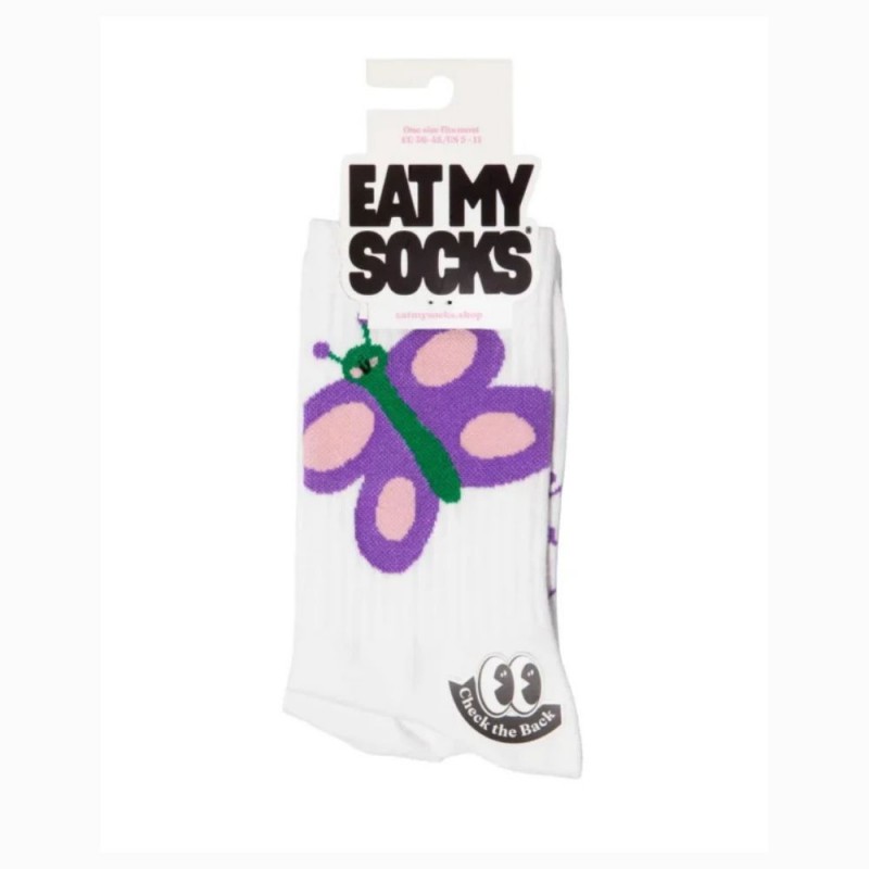 EAT MY SOCKS EMS, Socks, Adults, Flat, Butterfly