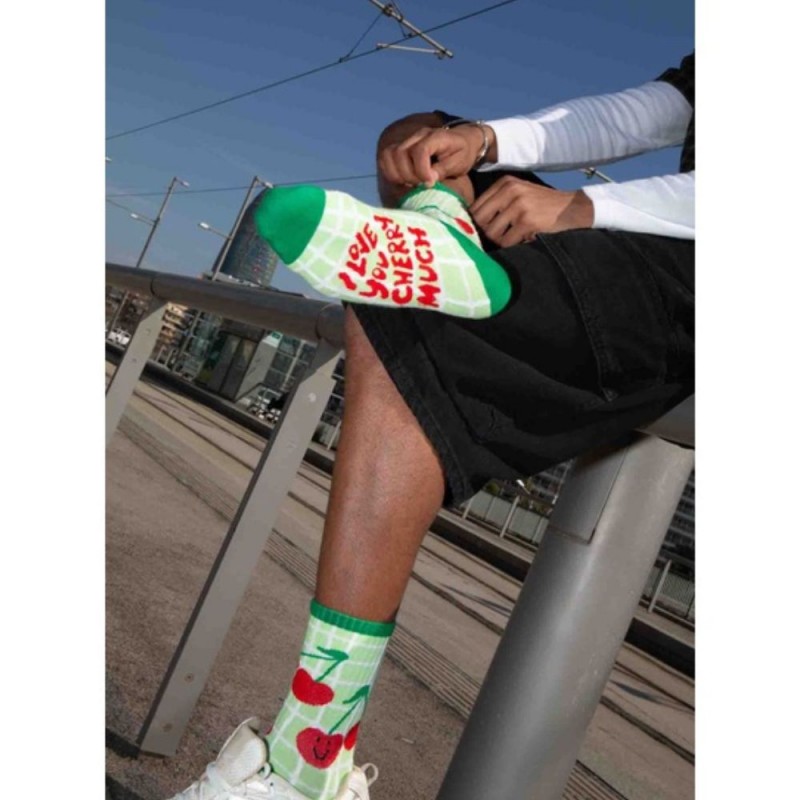 EAT MY SOCKS EMS, Socks, Adults, Flat, Cherry