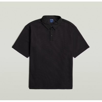 G-STAR Heavy waffle loose polo ss