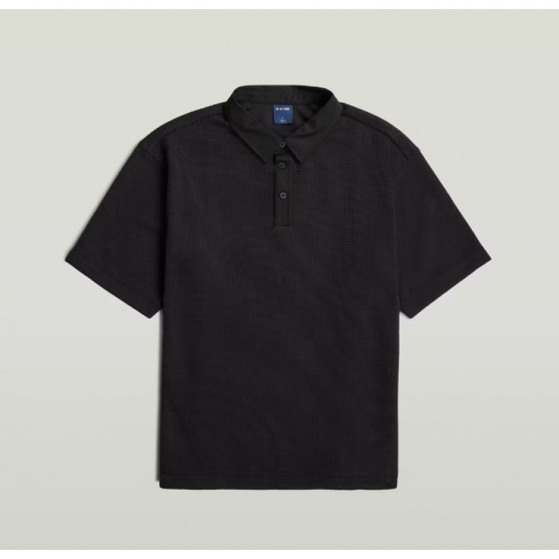 G-STAR Heavy waffle loose polo ss
