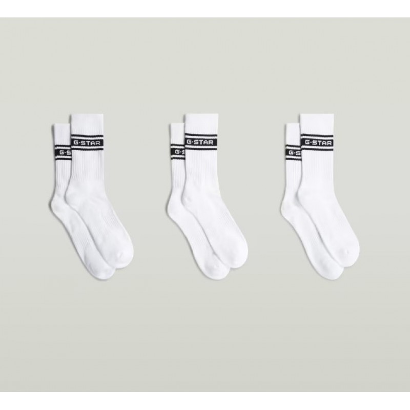 G-STAR BANKS-3 PACK SPORTS SOCKS WH