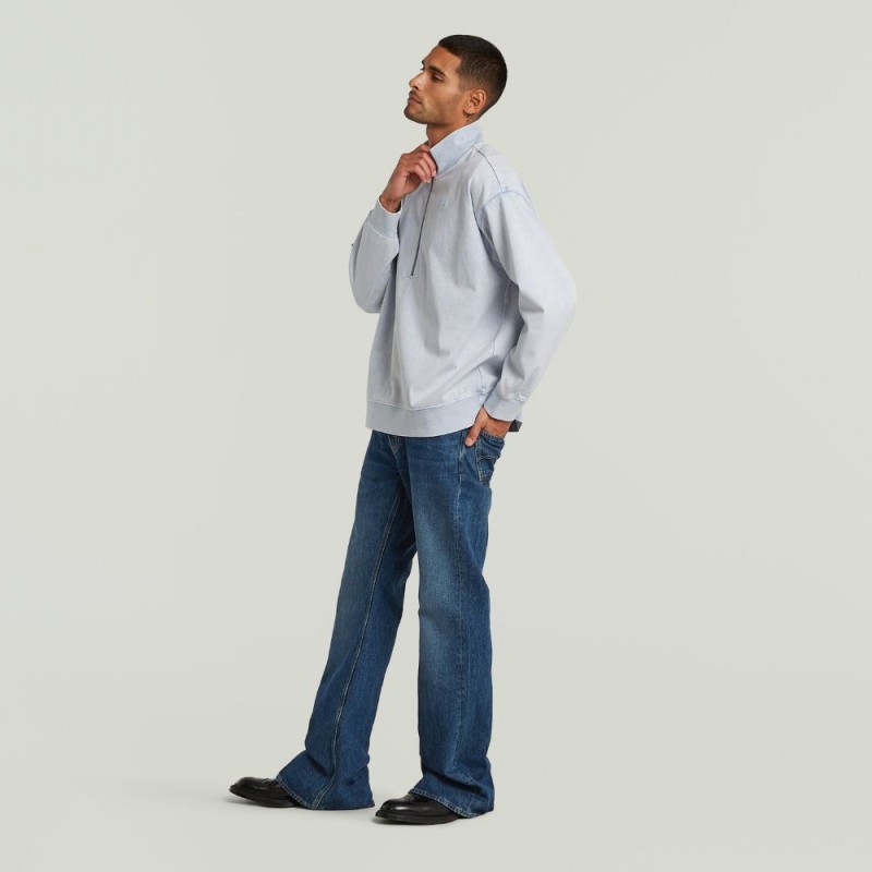 G-STAR Washed hb relaxed half zip sw