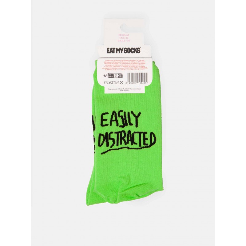 EAT MY SOCKS EMS, Socks, Adults, Flat, Easily Distracted
